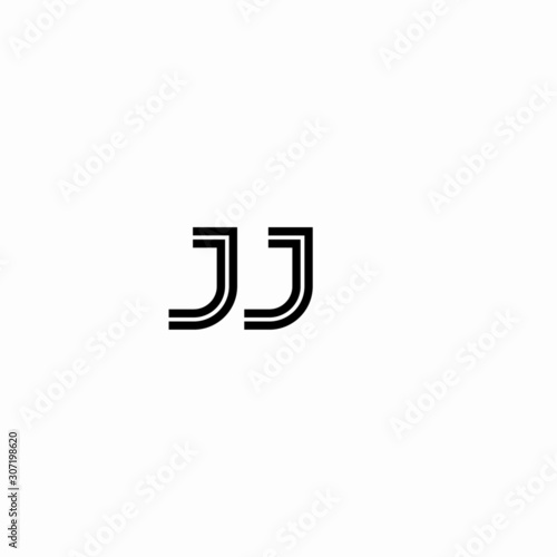 Initial outline letter JJ style template 