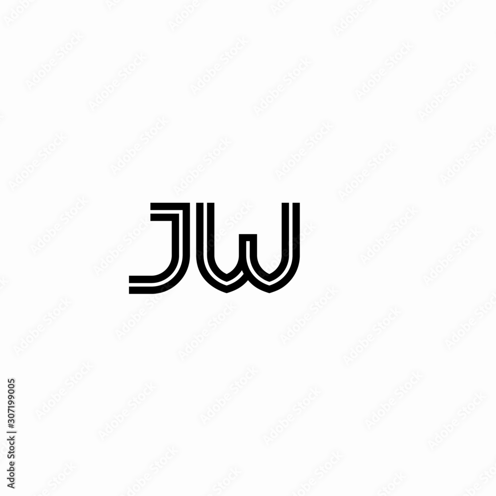 Initial outline letter JW style template Initial outline letter JW style template