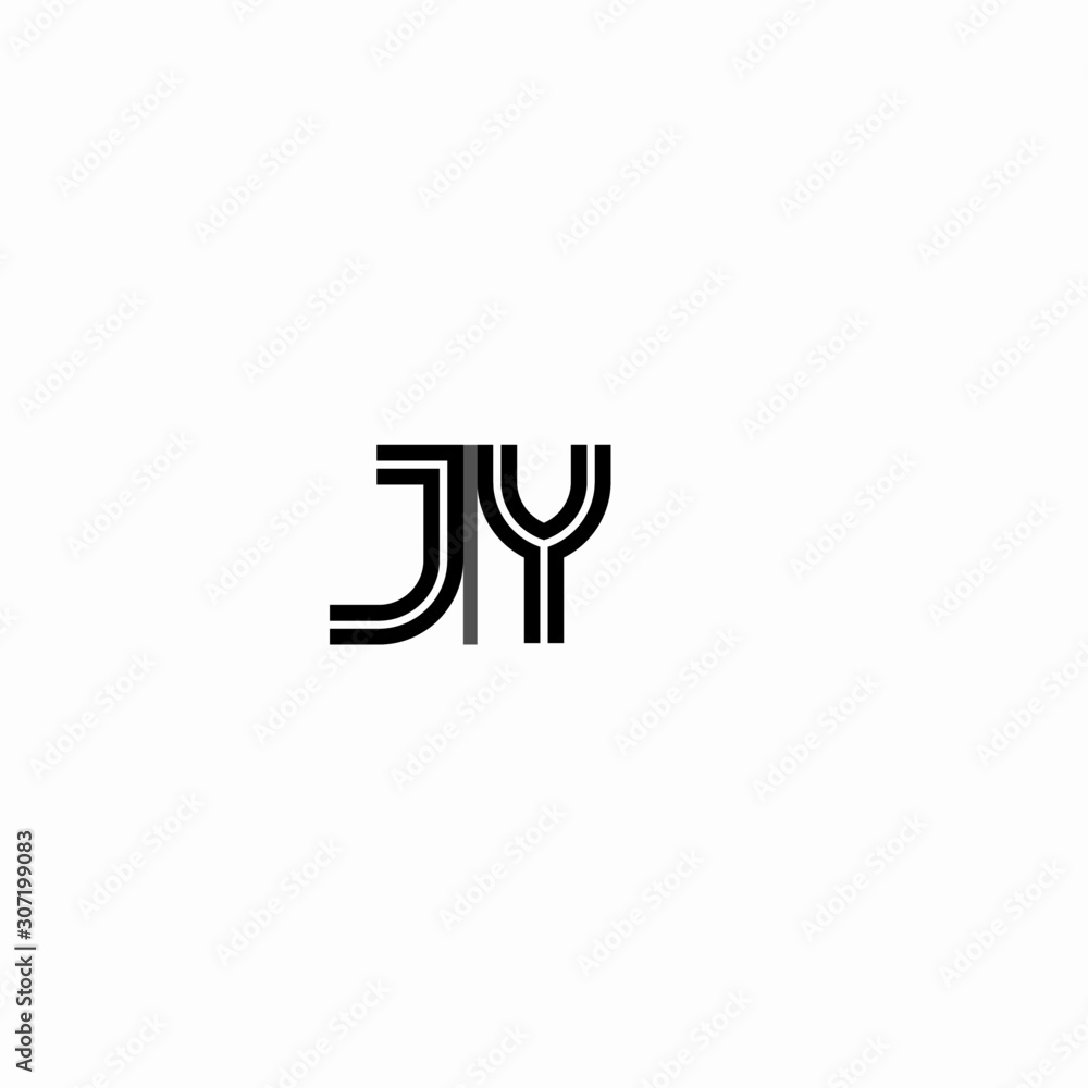 Initial outline letter JY style template Initial outline letter JY style template