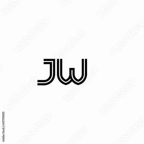 Initial outline letter JW style template	
