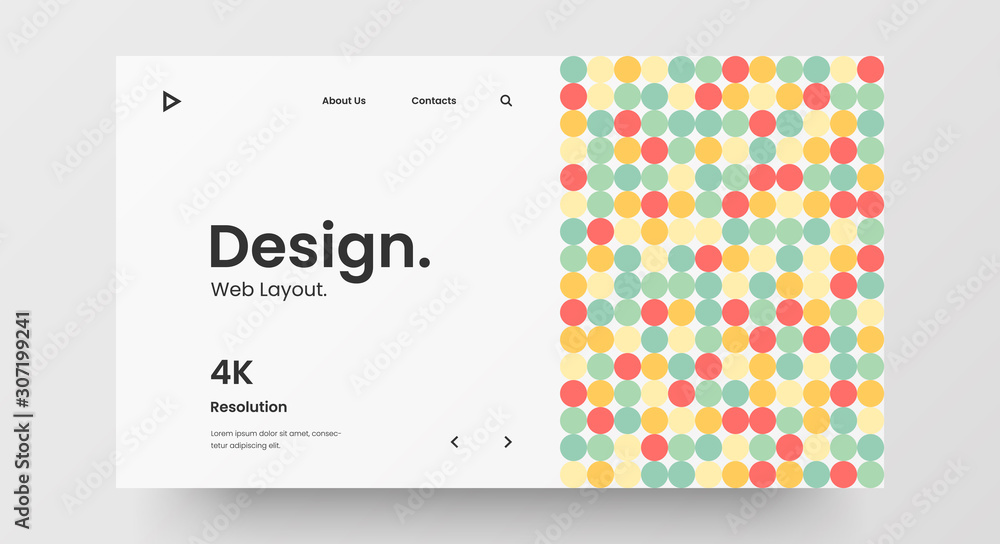 Creative horizontal website screen part for responsive web design project development. Abstract geometric pattern banner layout mock up. Corporate landing page block vector illustration template. Creative horizontal website screen part for responsive web design project development. Abstract geometric pattern banner layout mock up. Corporate landing page block vector illustration template.