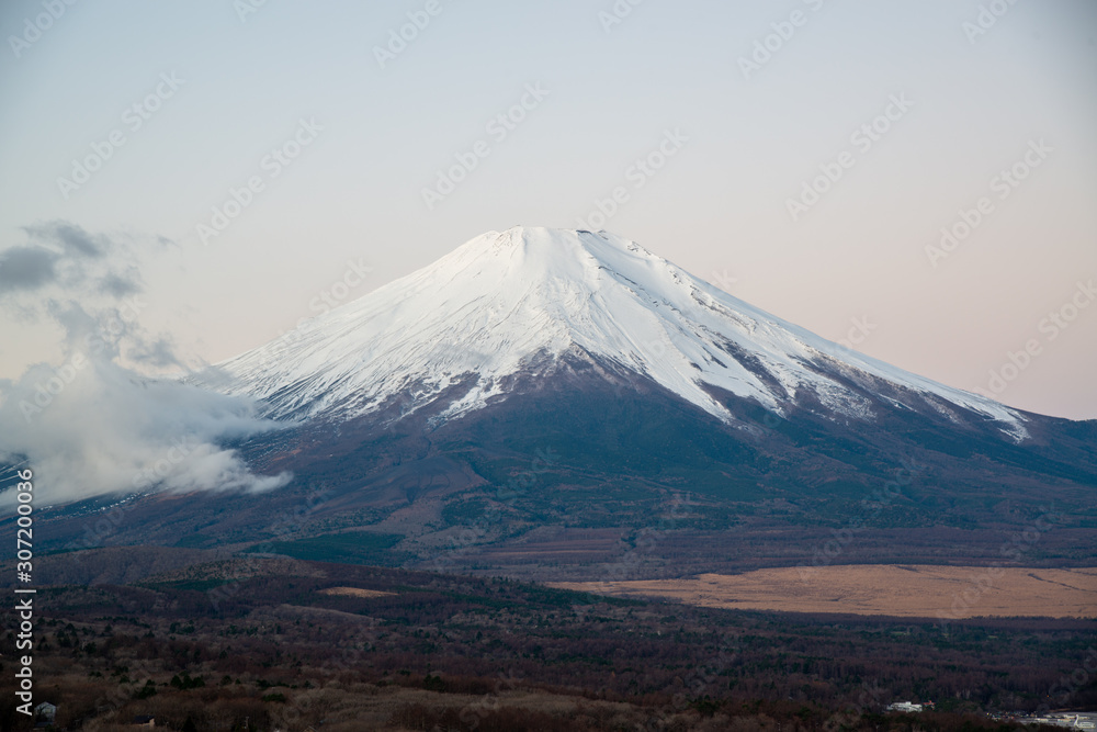 冬の富士山　青木ヶ原樹海