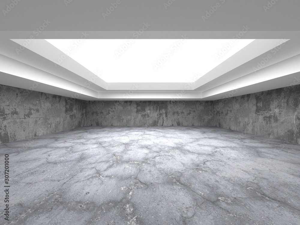 Dark concrete empty room. Modern architecture design Dark concrete empty room. Modern architecture design
