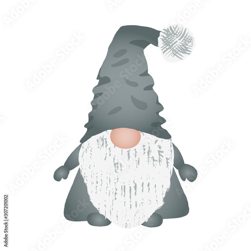 Scandinavian folklore christmas gnome Nisse or Tomte dwarf or elf. photo