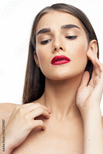 beautiful woman bare shoulders spa treatments clean skin