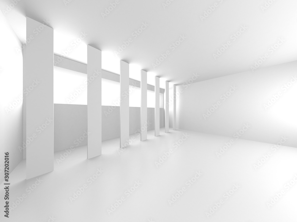 Obraz premium Futuristic White Architecture Design Background