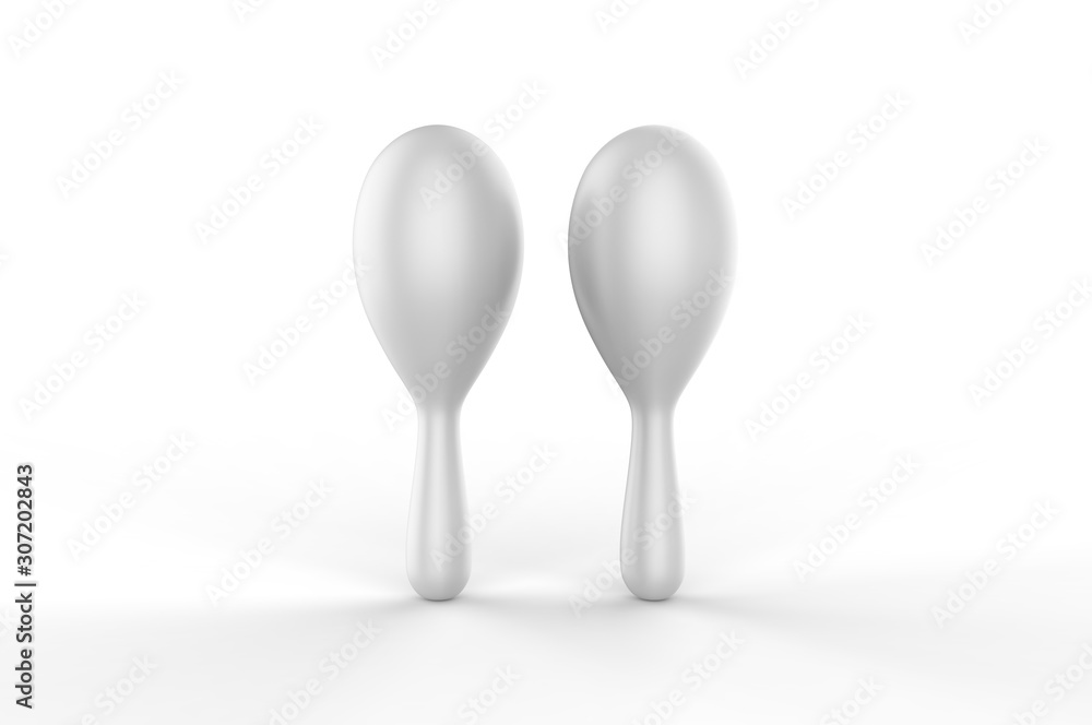 Blank Maraca Pair Template. 3d render illustration. Blank Maraca Pair Template. 3d render illustration.