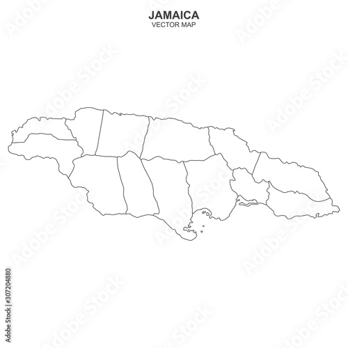 political map of Jamaica isolated on white background