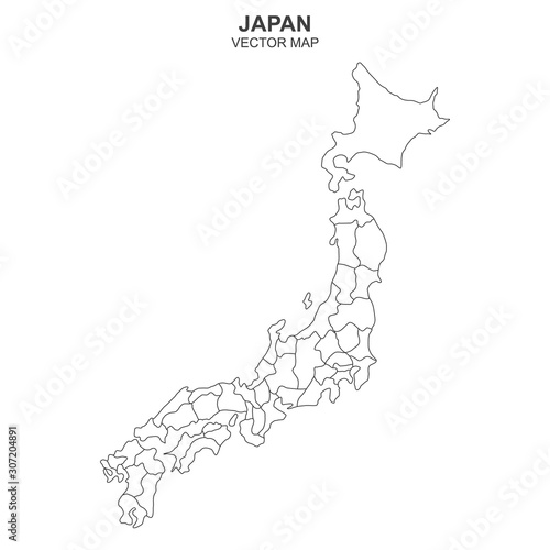vector map of Japan on white background