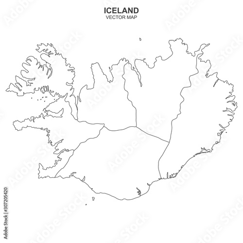 vector map of Iceland on white background