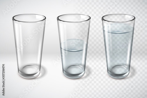 Realistic glass glasses horizontal poster