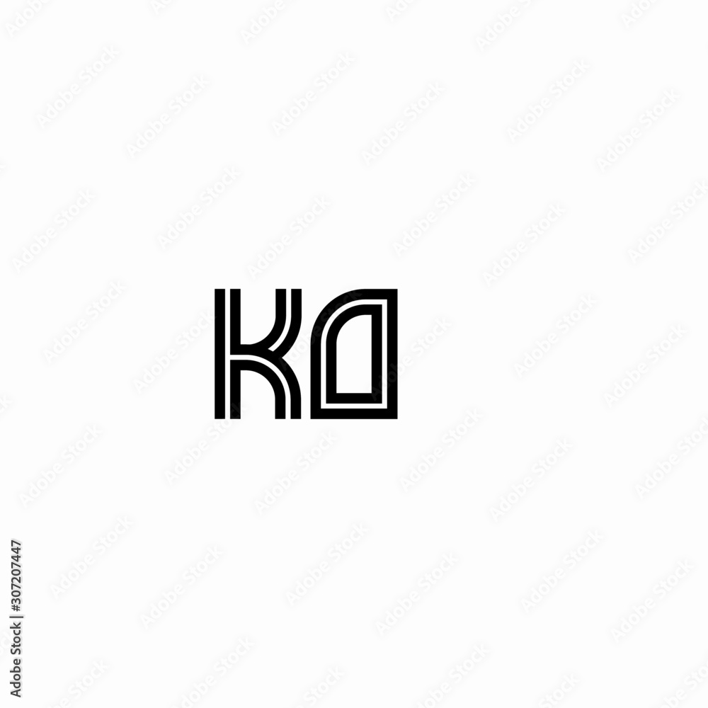 Initial outline letter KO style template Initial outline letter KO style template