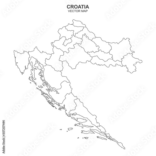 vector map of Croatia isolated on white background