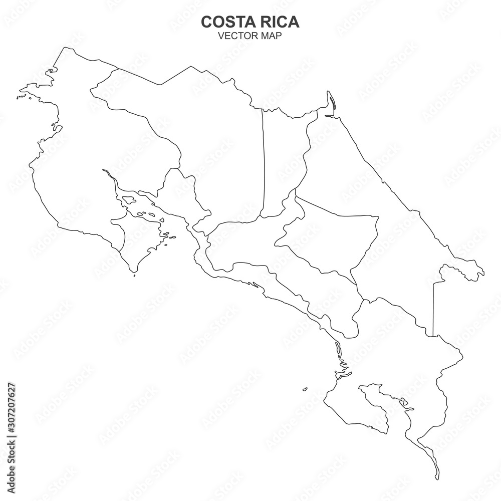 vector map of Costa Rica isolated on white background vector map of Costa Rica isolated on white background