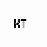 Initial outline letter KT style template	