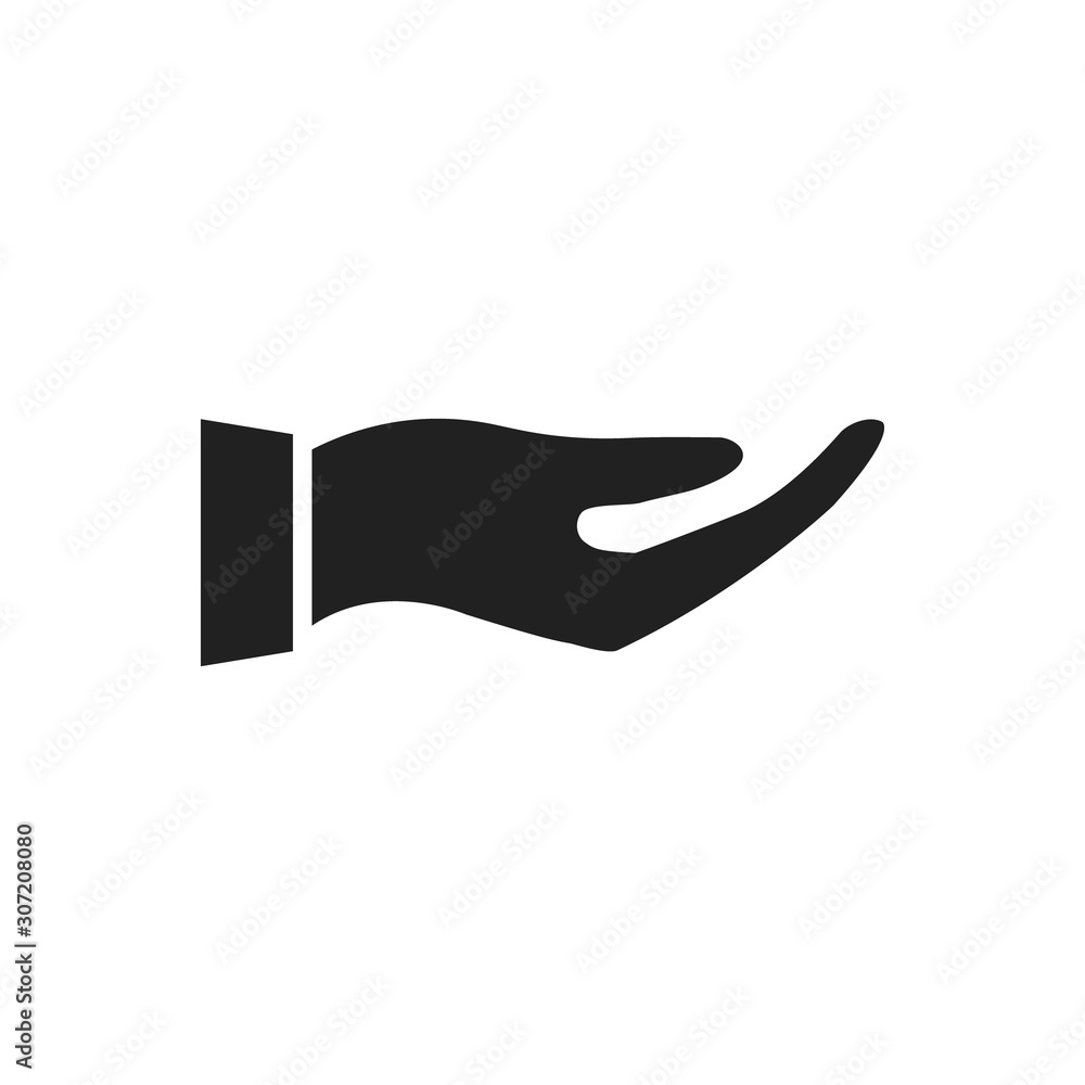 Hand holding something vector illustration isolated on the white background Hand holding something vector illustration isolated on the white background