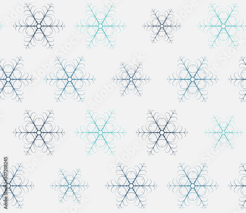 Christmas seamless pattern with snowflakes.