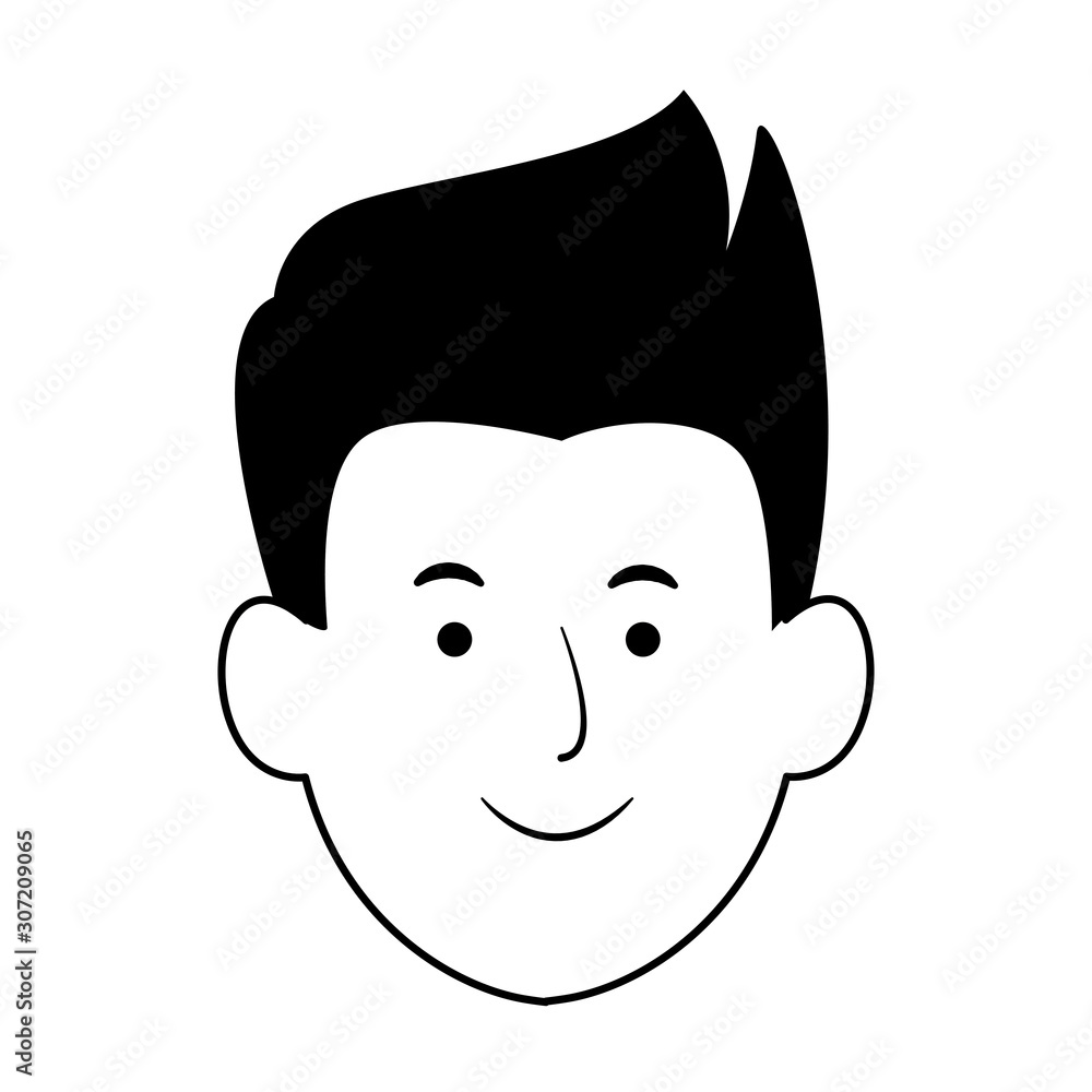 man face smiling icon, flat design man face smiling icon, flat design