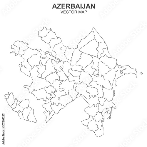 vector map of Azerbaijan on white background