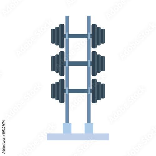 rack with gym dumbbells icon