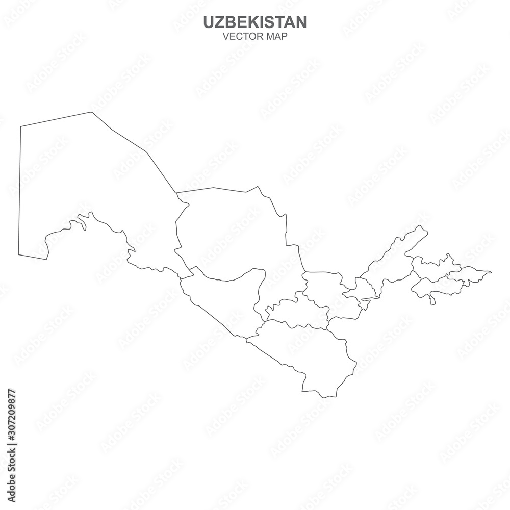 map of Uzbekistan isolated on transparent background