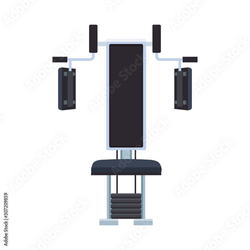 gym machine icon, flat design