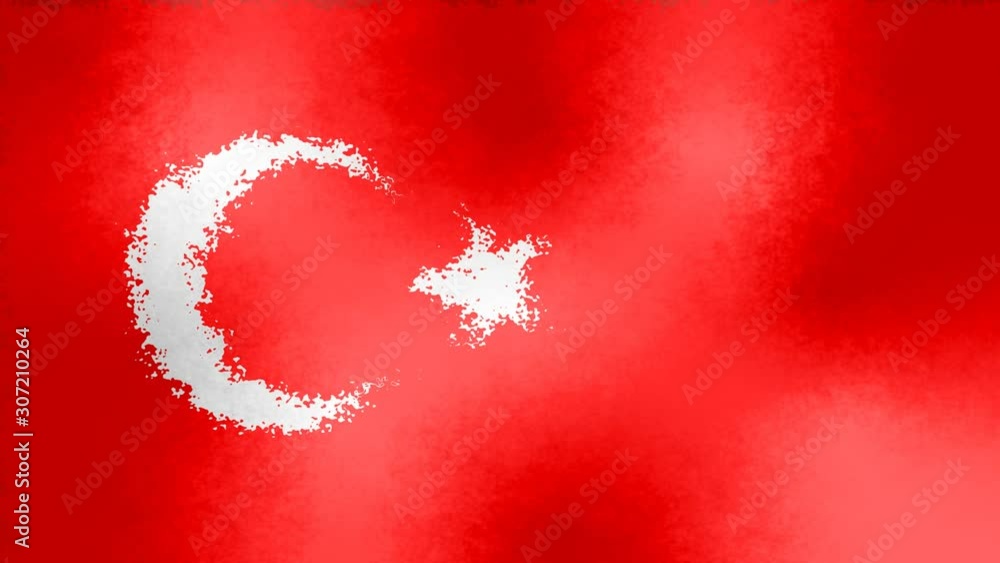 animated background seamless loop video full HD turkish flag with ...