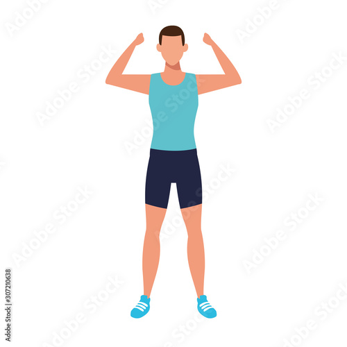 avatar man with sports clothes icon