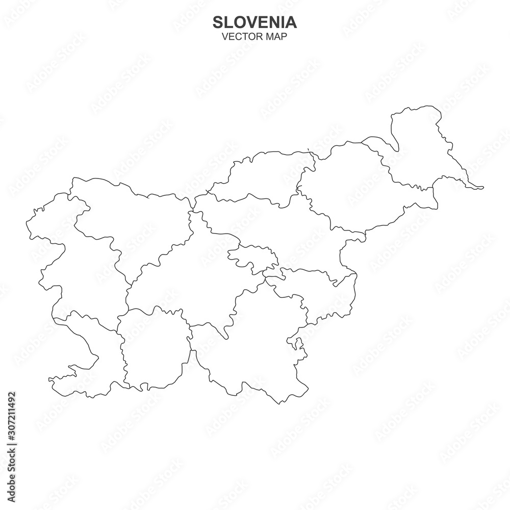 political map of Slovenia isolated on white background