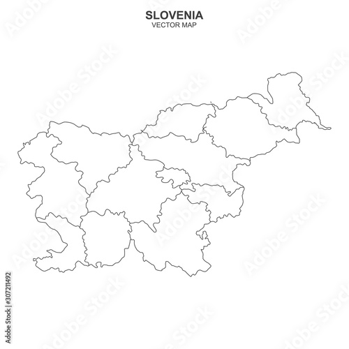 political map of Slovenia isolated on white background