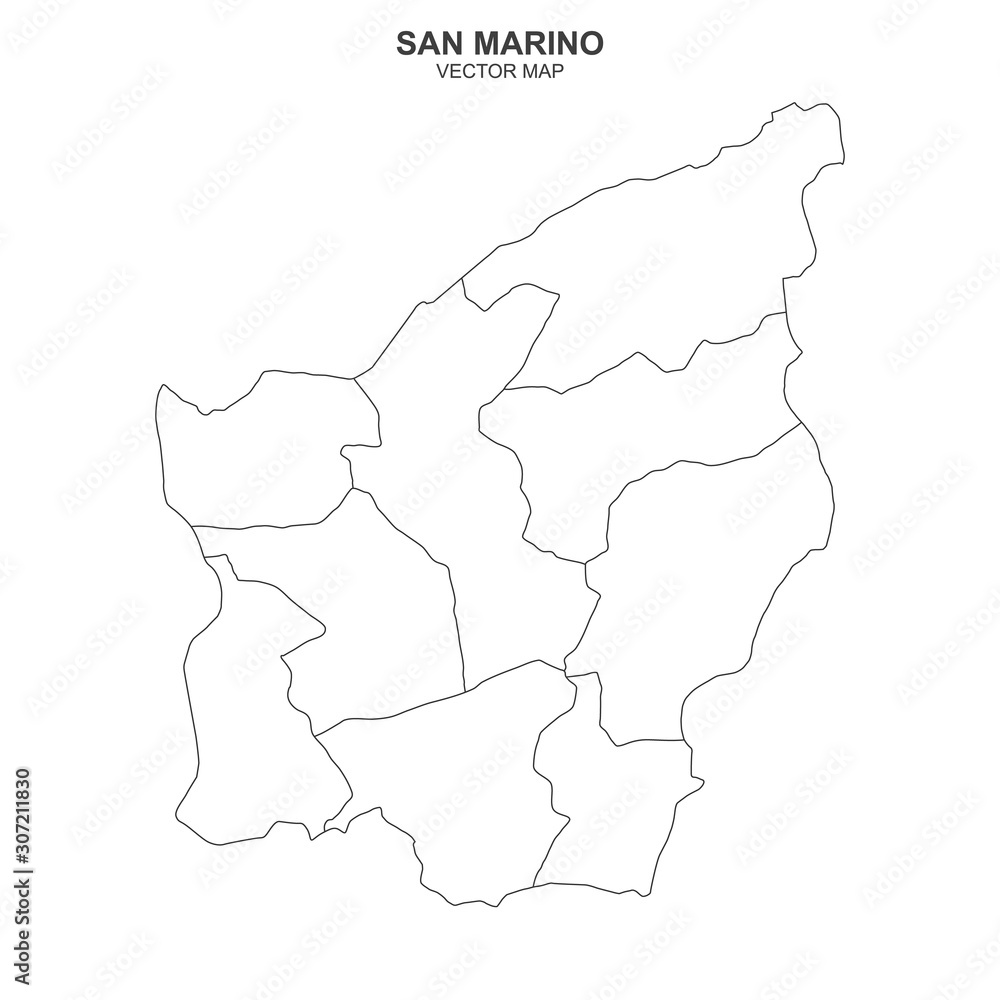 political map of San Marino isolated on white background