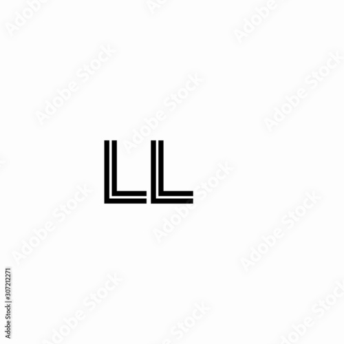 Initial outline letter LL style template