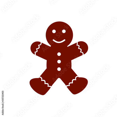Gingerbread man cookie icon vector  filled flat sign  solid colorful pictogram isolated on white  logo illustration. Christmas icon. Christmas biscuits .Cookie in shape of man.