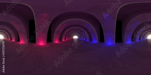 3d illustration, 3d rendering, vr 360 panorama abstract images of the geometry background