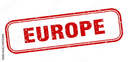 europe stamp. europe red grunge isolated sign