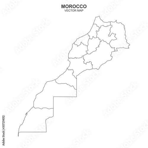 political map of Morocco isolated on white background