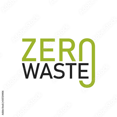 Zero waste logo label, environment protection. Reduce, reuse, recycle. No plastic and go green slogan. Vector illustration