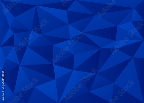 Deep Blue 3D Polygon Geometric Triangles Background Vector Illustration