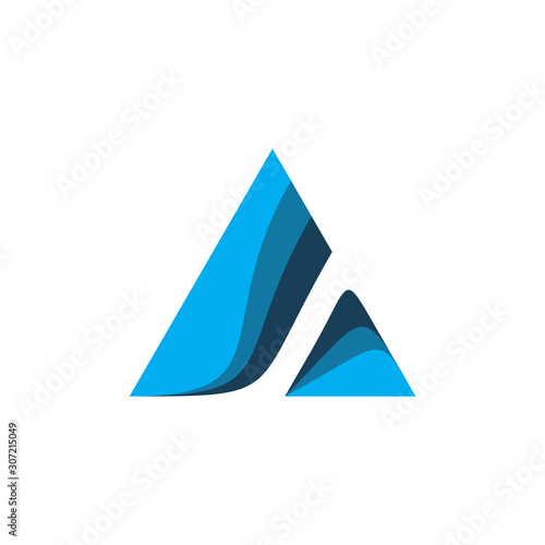 color triangle art logo design