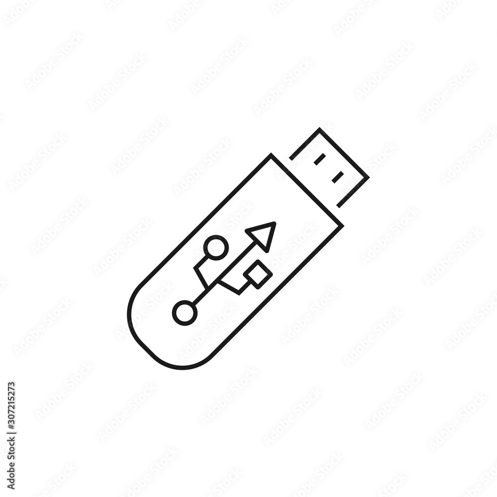 usb drive - minimal line web icon. simple vector illustration. concept for infographic, website or app. usb drive - minimal line web icon. simple vector illustration. concept for infographic, website or app.