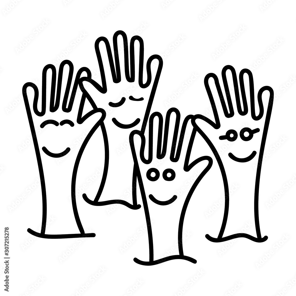 Fototapeta premium Hands Up Drawing