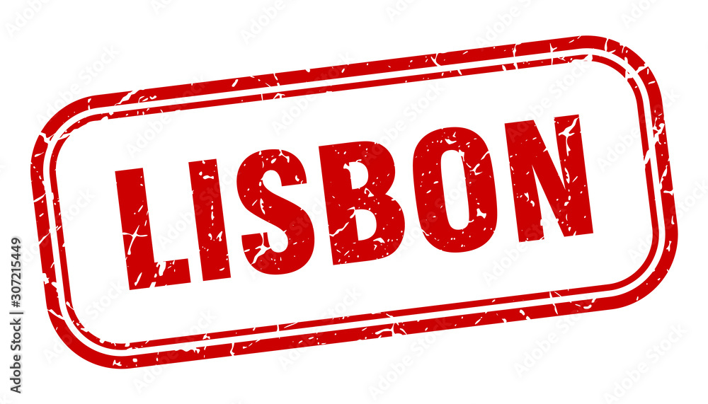 Lisbon stamp. Lisbon red grunge isolated sign