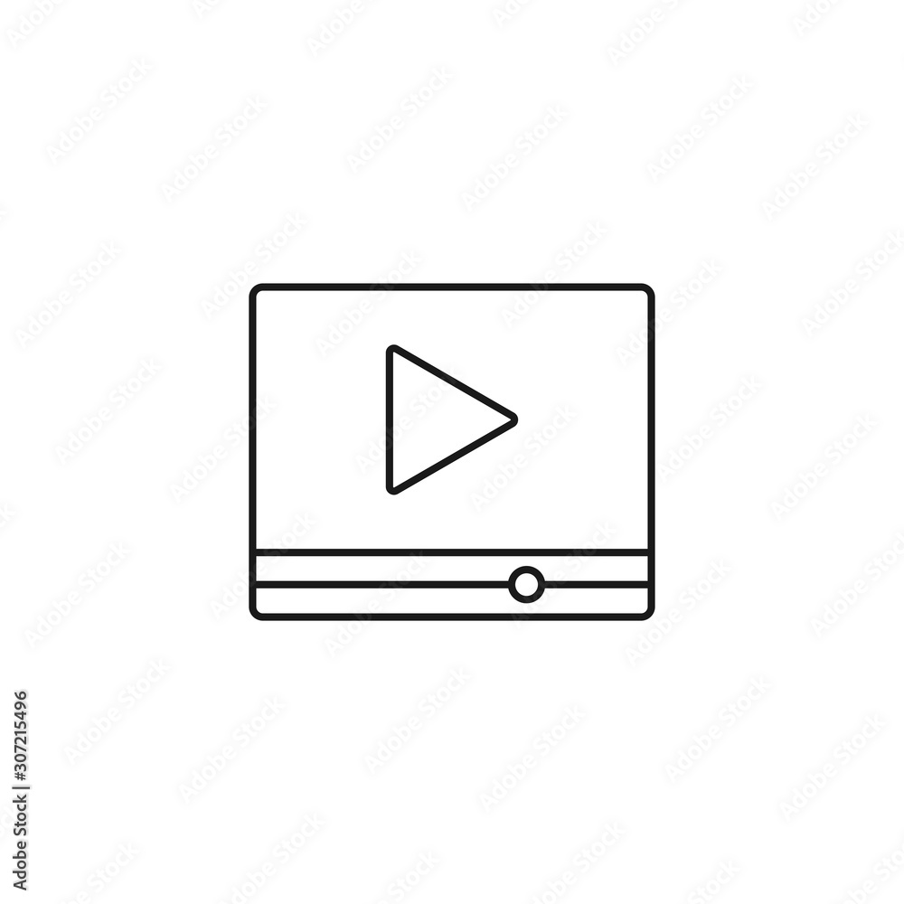 video player - minimal line web icon. simple vector illustration. concept for infographic, website or app. video player - minimal line web icon. simple vector illustration. concept for infographic, website or app.