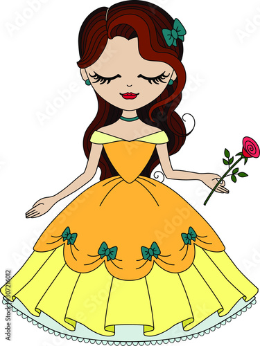 Cute little Beauty Belle. Vector illustration