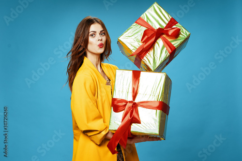 young woman with gift