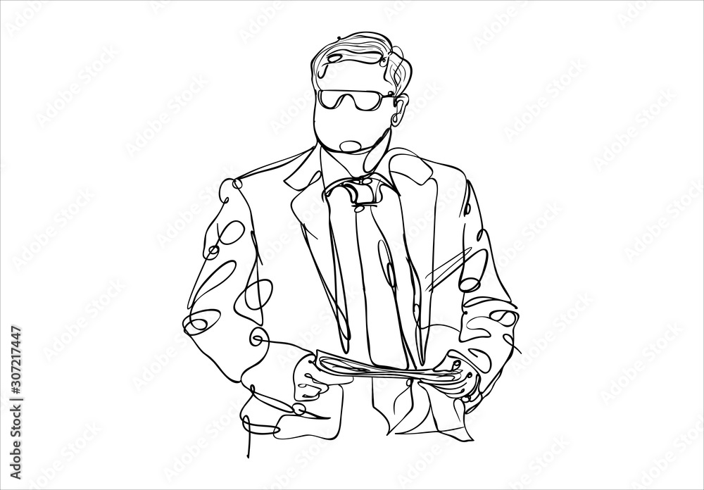 businessman with folder posing in the office-sketch businessman with folder posing in the office-sketch