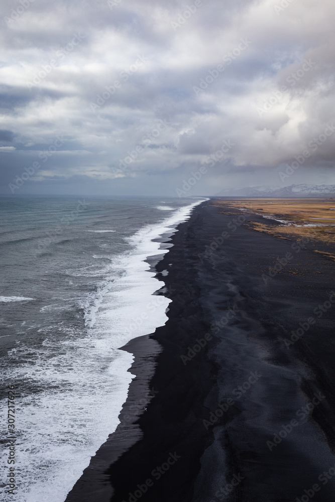 Typical black volcanic coastline of Iceland Typical black volcanic coastline of Iceland