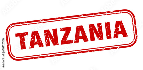Tanzania stamp. Tanzania red grunge isolated sign