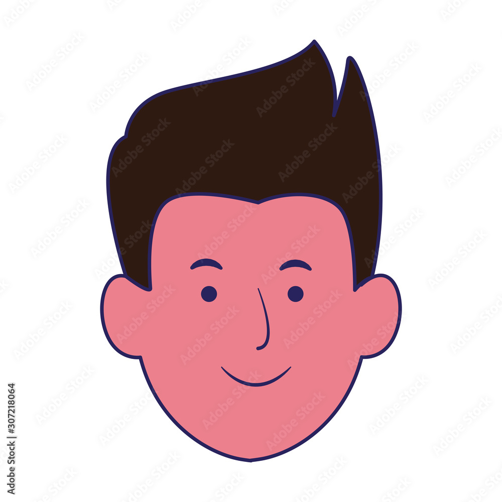 man face smiling icon, flat design man face smiling icon, flat design