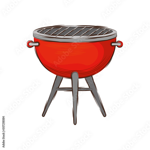 oven barbecue equipment isolated icon vector illustration design